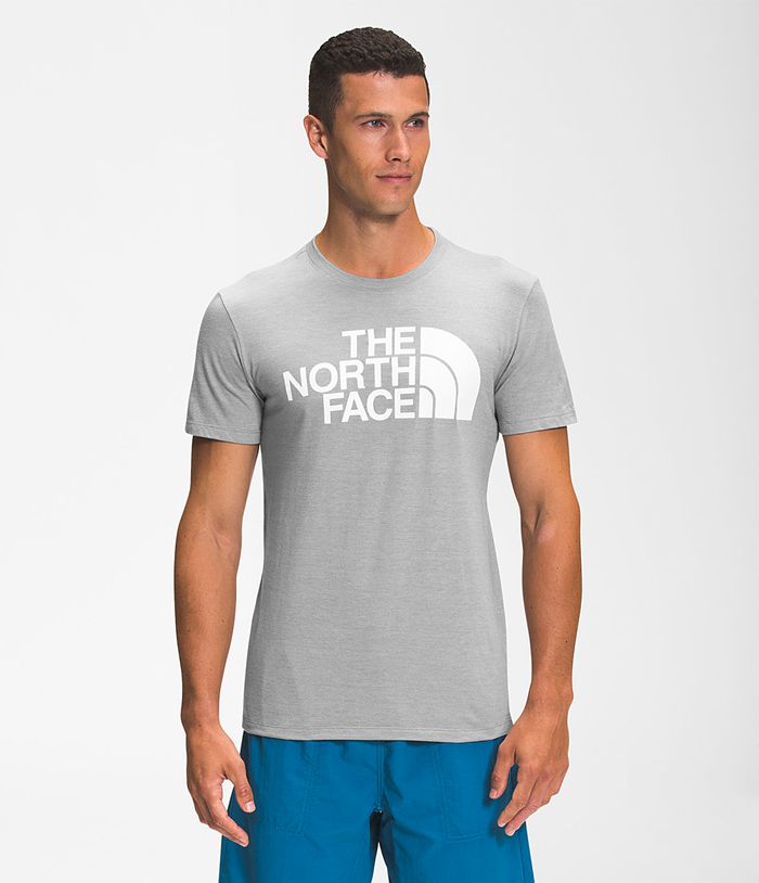 Camiseta The North Face Hombre Gris Claro Manga Corta Half Dome Tri-Blend 96584CIOE